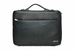 Vaku Luxos® CROCO SERIES Premium Collection for Macbook 13"|16" Refined Leather Sleeve with Strap highly durable - Black